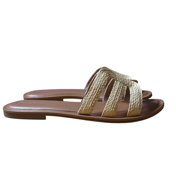 The Drop Women's Monika Flat H-Band Slide Sandal Natural Raffia Size 13 New - Picture 1 of 11
